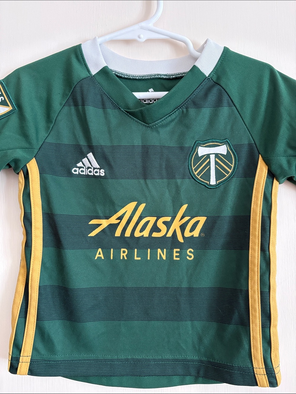 ADIDAS Portland Timbers Green and Gold Short Sleeve Soccer Jersey Size 12 Months